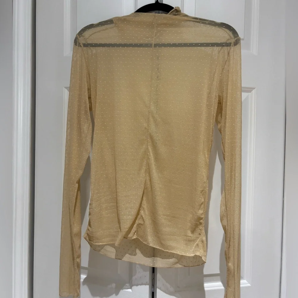 Free People Sheer Mesh On the Dot Layering Top, XL - Picture 2 of 4